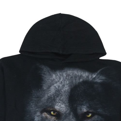 Spiral Men's Black Wolf Graphic Pullover Hoodie Size L