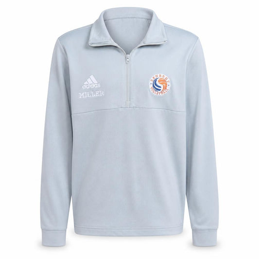 Adidas Men Grey Fleece 1/4 Zip Pullover Sweatshirt M Volleyball