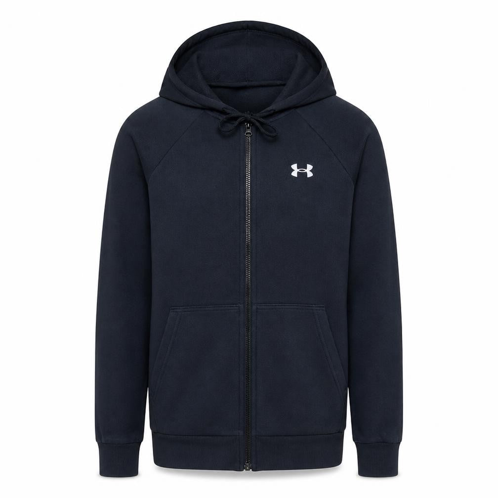 Under Armour Mens Black Full Zip Hoodie Size S Relaxed Fit