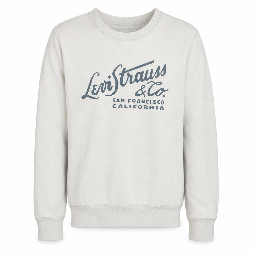 Levi's Men's White Pullover Logo Crew Neck Sweatshirt Size S