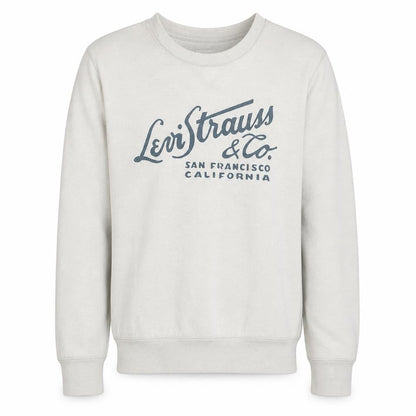 Levi's Men's White Pullover Logo Crew Neck Sweatshirt Size S