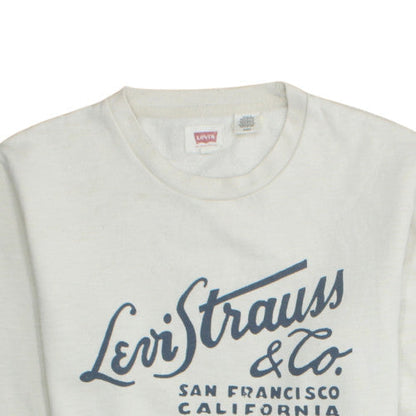 Levi's Men's White Pullover Logo Crew Neck Sweatshirt Size S