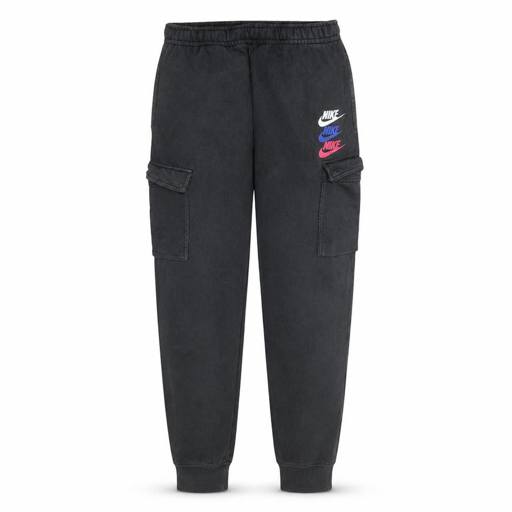 Nike Men's Black Jogger Cargo Trousers Medium Fleece