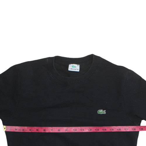 Lacoste Mens Black Crew Neck Pullover Sweatshirt M Regular Fit