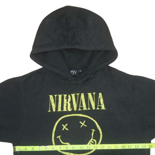 BoohooMAN Men's Black Nirvana Graphic Pullover Hoodie Size S