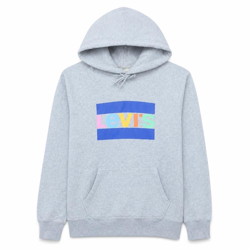 Levi's Men's Grey Logo Pullover Hoodie Size S