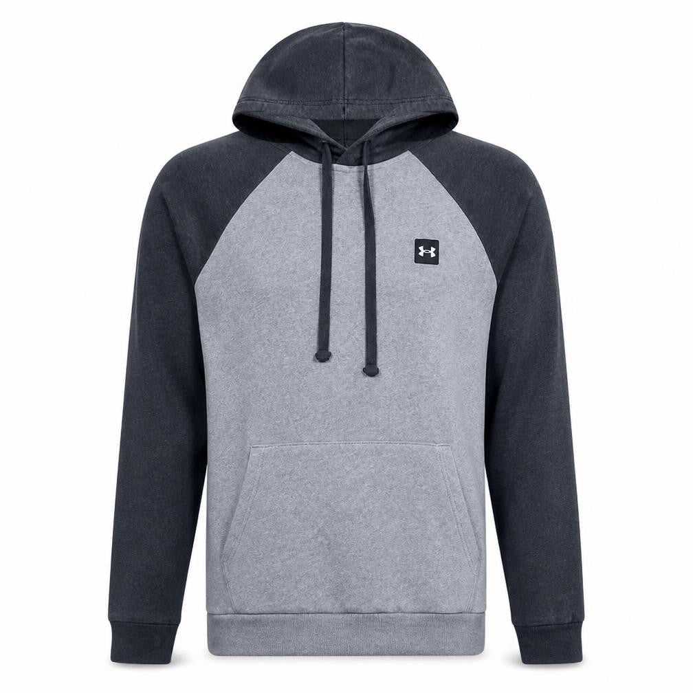 Under Armour Men's Grey & Black Pullover Hoodie Size M Cotton Blend