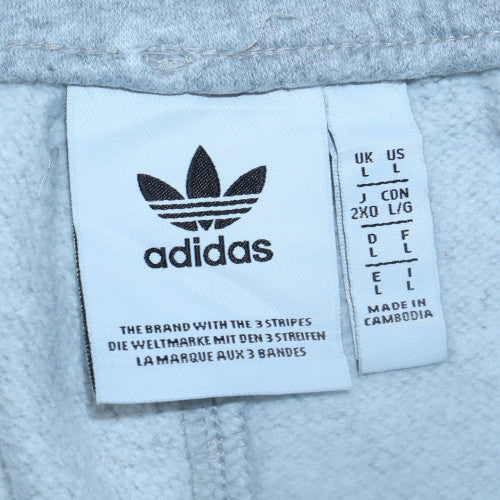 Adidas Mens Grey L Sweatpants Jogger Trousers Elastic Waist