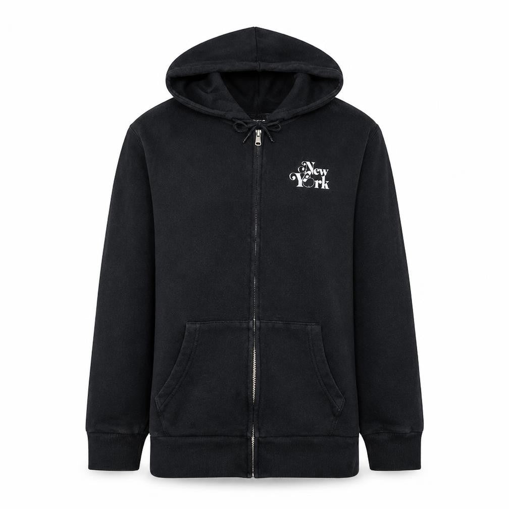 Levi's Womens Black Full Zip Hoodie Small New York Graphic Sweatshirt