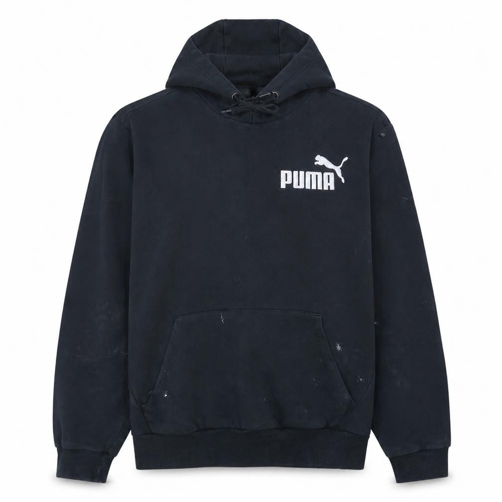 Puma Mens Black Pullover Hoodie L Logo Sports Fleece Sweatshirt