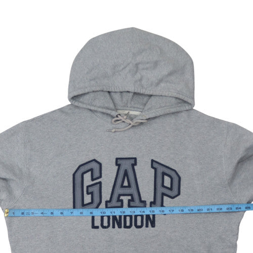 GAP Men's Grey Pullover Hoodie London Logo Size L Cotton Sweatshirt