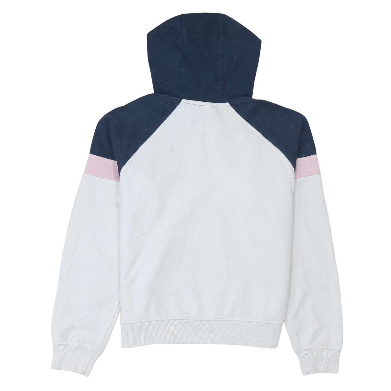 Ellesse Women White Colourblock Hoodie UK 10 Cotton Blend Pullover