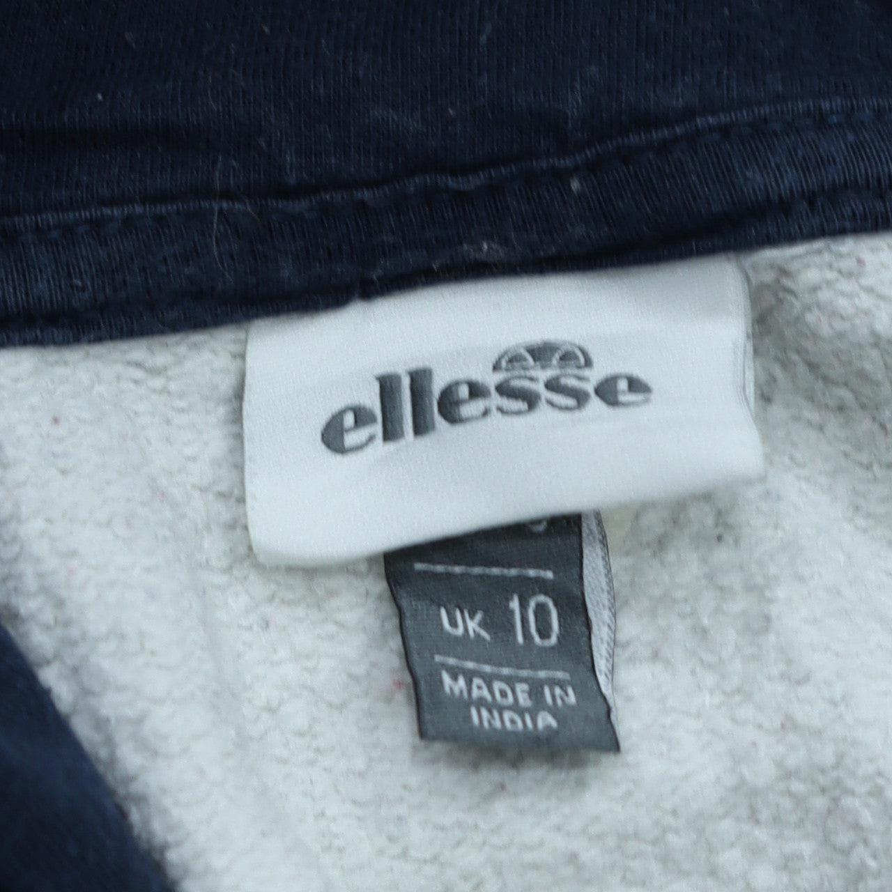Ellesse Women White Colourblock Hoodie UK 10 Cotton Blend Pullover