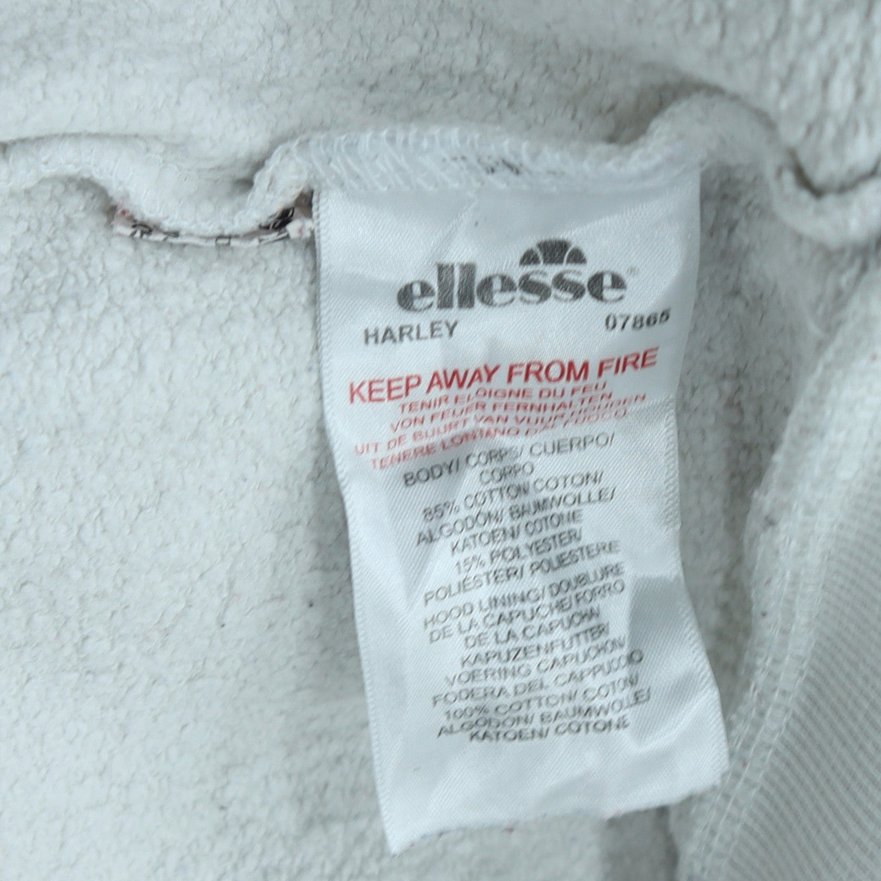Ellesse Women White Colourblock Hoodie UK 10 Cotton Blend Pullover