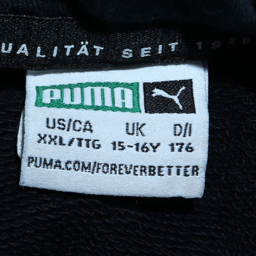 Puma Boys Black Hoodie 15-16 Years Pullover Fleece Logo Sweatshirt