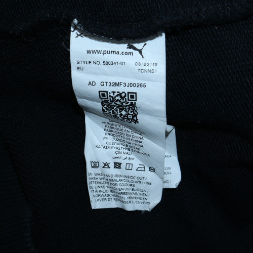 Puma Boys Black Hoodie 15-16 Years Pullover Fleece Logo Sweatshirt