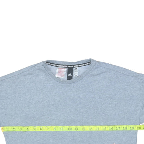 Adidas Girls Grey Crew Neck Pullover Sweatshirt Size 13-14 Years