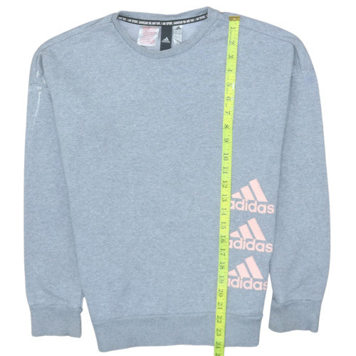 Adidas Girls Grey Crew Neck Pullover Sweatshirt Size 13-14 Years