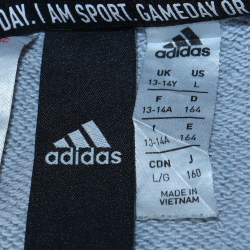 Adidas Girls Grey Crew Neck Pullover Sweatshirt Size 13-14 Years