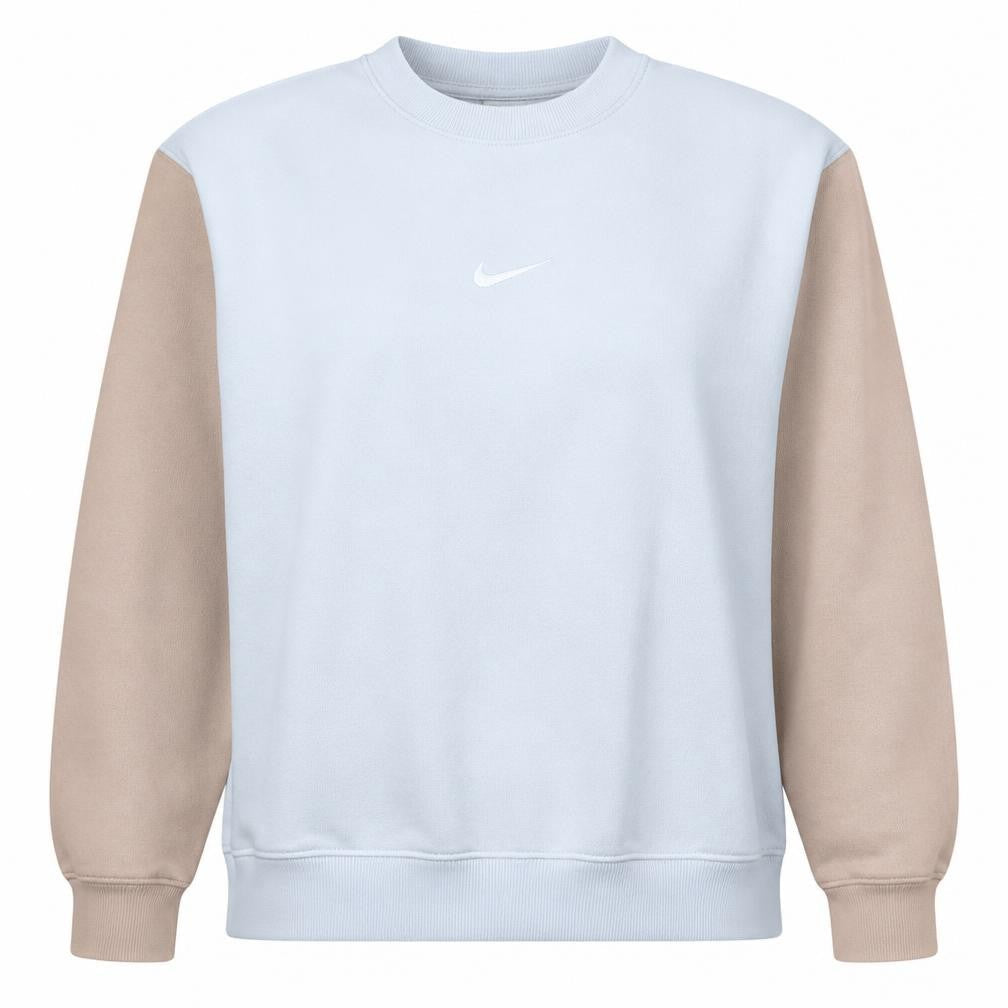 Nike Women Beige & Grey Colourblock Crew Neck Sweatshirt M