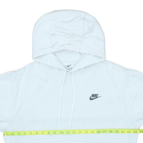 Nike Men's White Pullover Hoodie Small Fleece Logo Sweatshirt