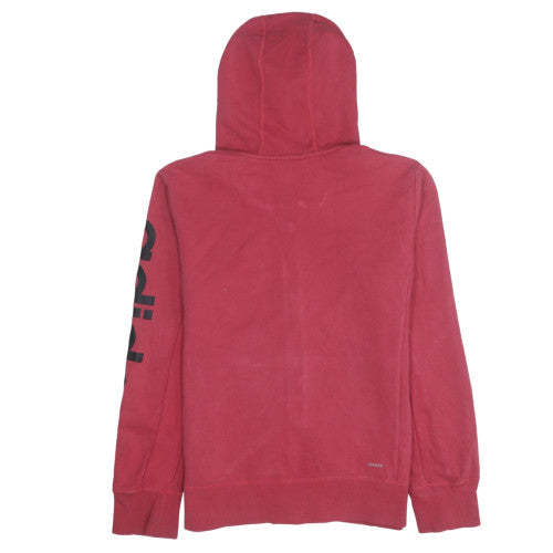 Adidas Womens Red Full Zip Hoodie Size 10 Climalite Sweatshirt