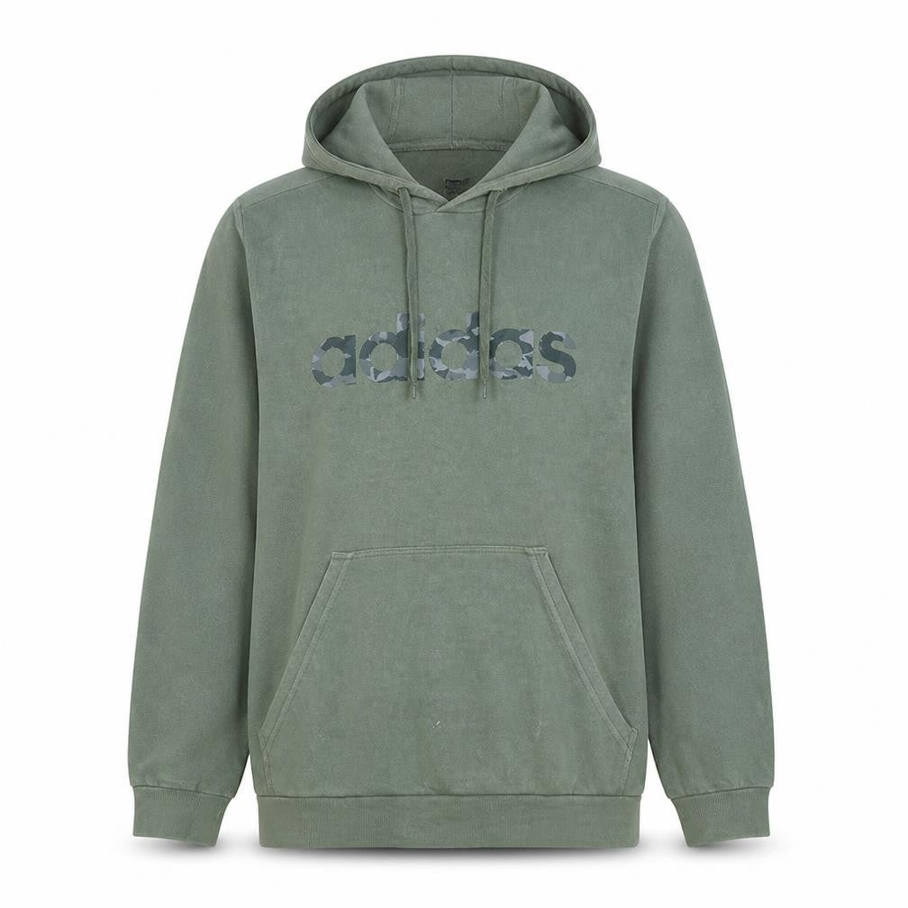Adidas Men’s Green Pullover Hoodie L Regular Fit Sports Fleece