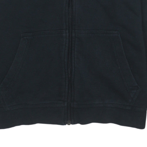 Nike Boys Black Full Zip Hoodie XL 158-170cm Fleece Lined Sweatshirt