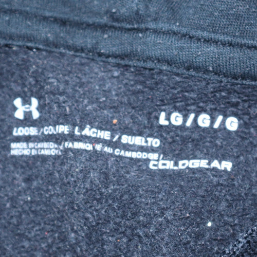 Under Armour Men's Black Large Pullover Hoodie Fleece ColdGear