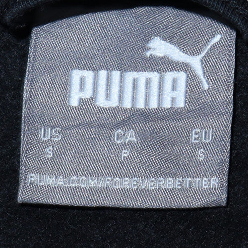 Puma Teens Black Full Zip Hoodie Sweatshirt Size 6 Logo Sportswear