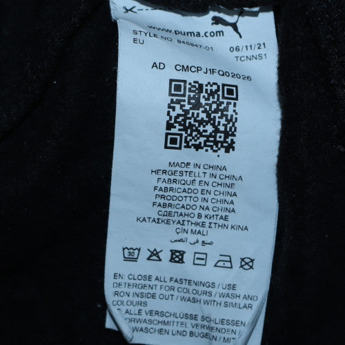Puma Teens Black Full Zip Hoodie Sweatshirt Size 6 Logo Sportswear