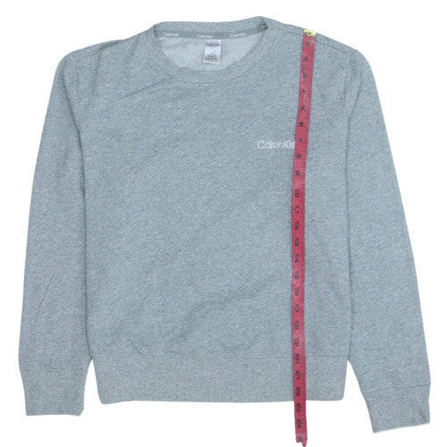 Calvin Klein Women Grey Long Sleeve Pyjama Top M Fleece Sleepwear