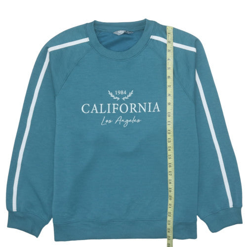Nutmeg Women Teal California 1984 Los Angeles Pullover Sweatshirt Size 16