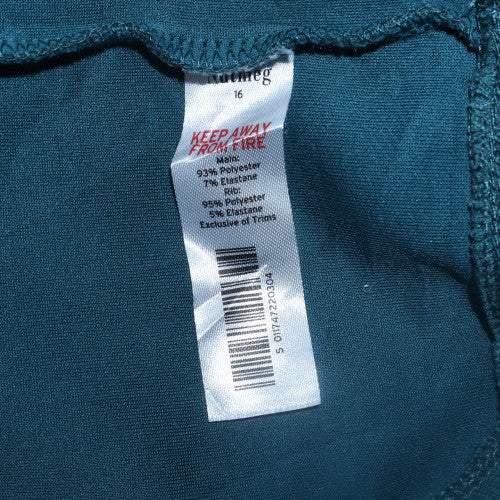 Nutmeg Women Teal California 1984 Los Angeles Pullover Sweatshirt Size 16