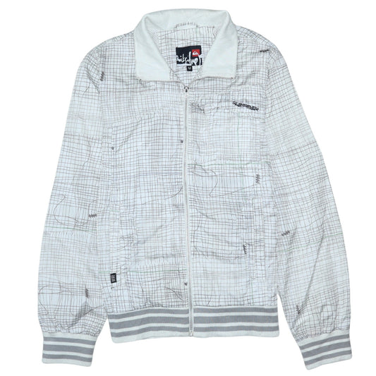 Quiksilver Mens White Geometric Track Jacket Size M Lightweight