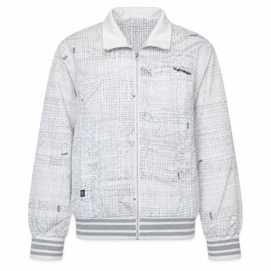 Quiksilver Mens White Geometric Track Jacket Size M Lightweight