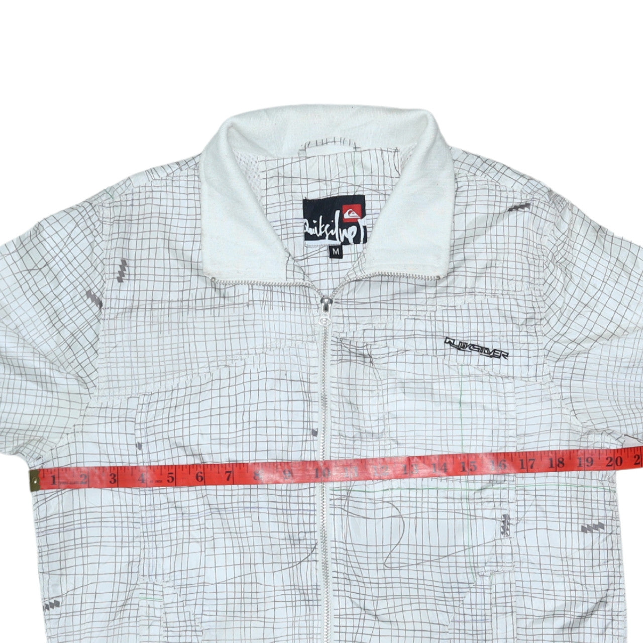 Quiksilver Mens White Geometric Track Jacket Size M Lightweight