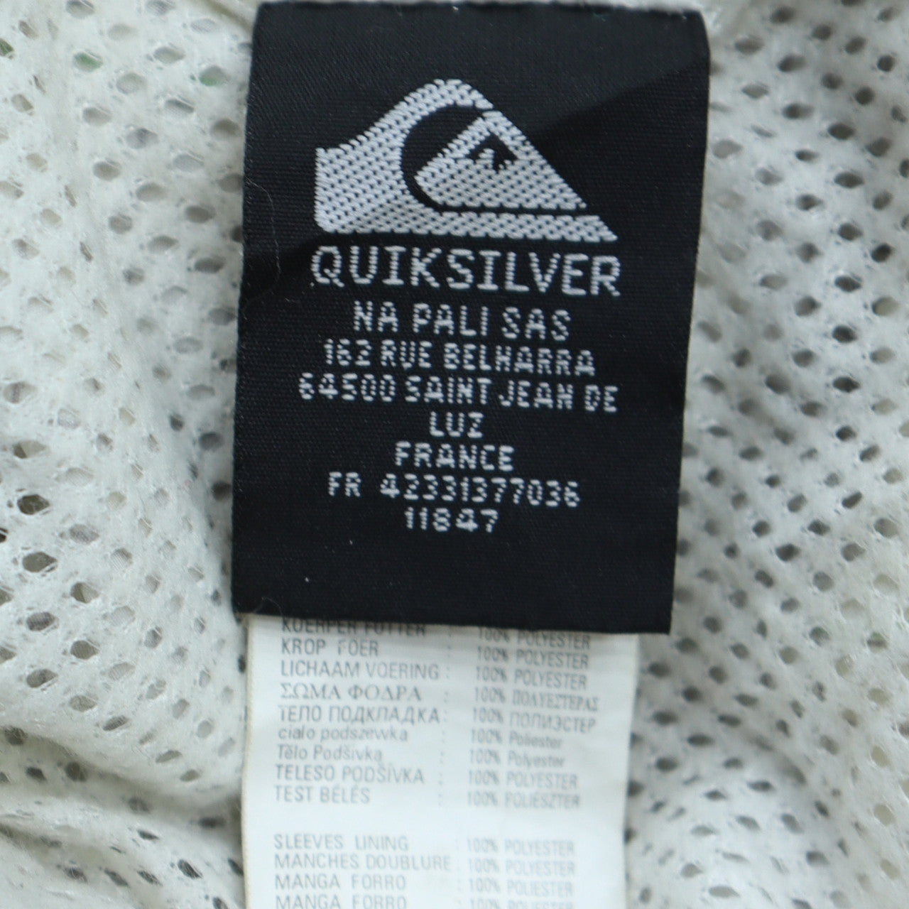 Quiksilver Mens White Geometric Track Jacket Size M Lightweight