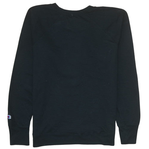 Champion Men's Black Logo Pullover Sweatshirt L Regular Fit