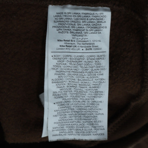 Nike Men's Brown Pullover Hoodie Medium Graphic Logo Sweatshirt