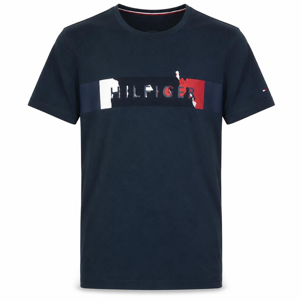 Tommy Hilfiger Men's Navy Blue Small Cotton Graphic T-Shirt