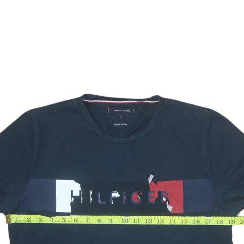 Tommy Hilfiger Men's Navy Blue Small Cotton Graphic T-Shirt