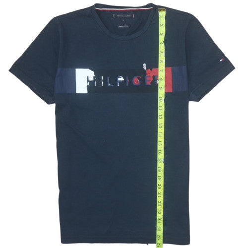 Tommy Hilfiger Men's Navy Blue Small Cotton Graphic T-Shirt