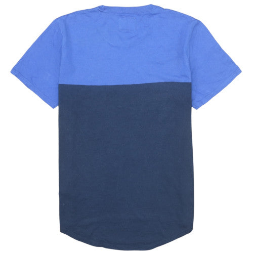 Abercrombie & Fitch Men's Blue Colourblock Crew Neck T-Shirt Size M