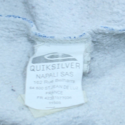 Quiksilver Teens Blue White Full Zip Hoodie Size 12 Casual Surf