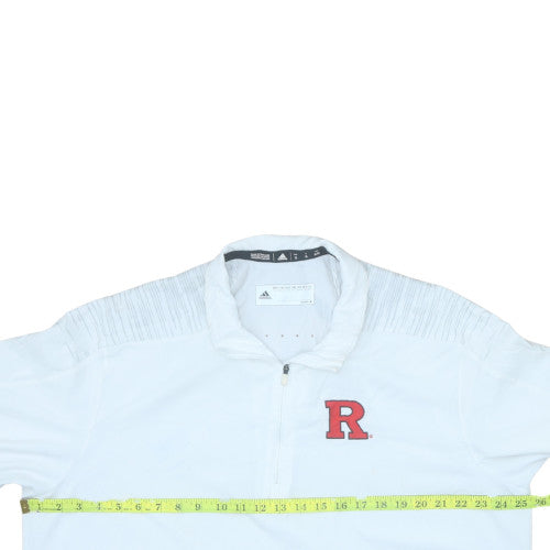 Adidas Men's White XL 1/2 Zip Mock Neck Sports Sweatshirt