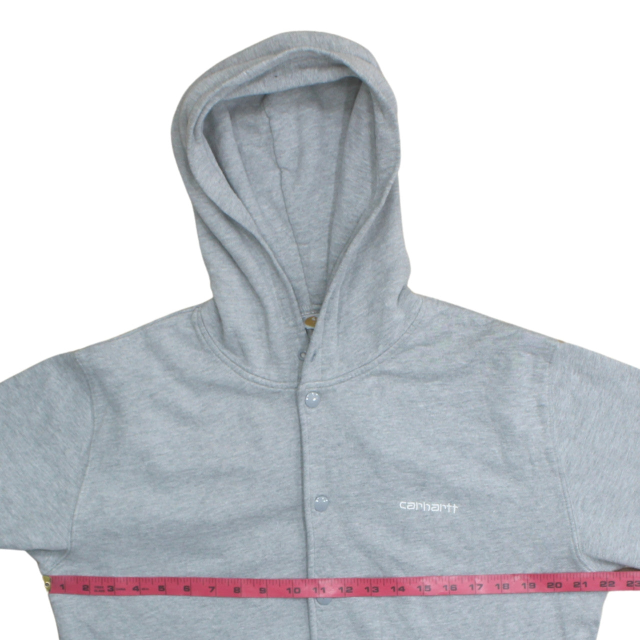 Carhartt Men's Grey Snap Button Hooded Fleece Jacket M