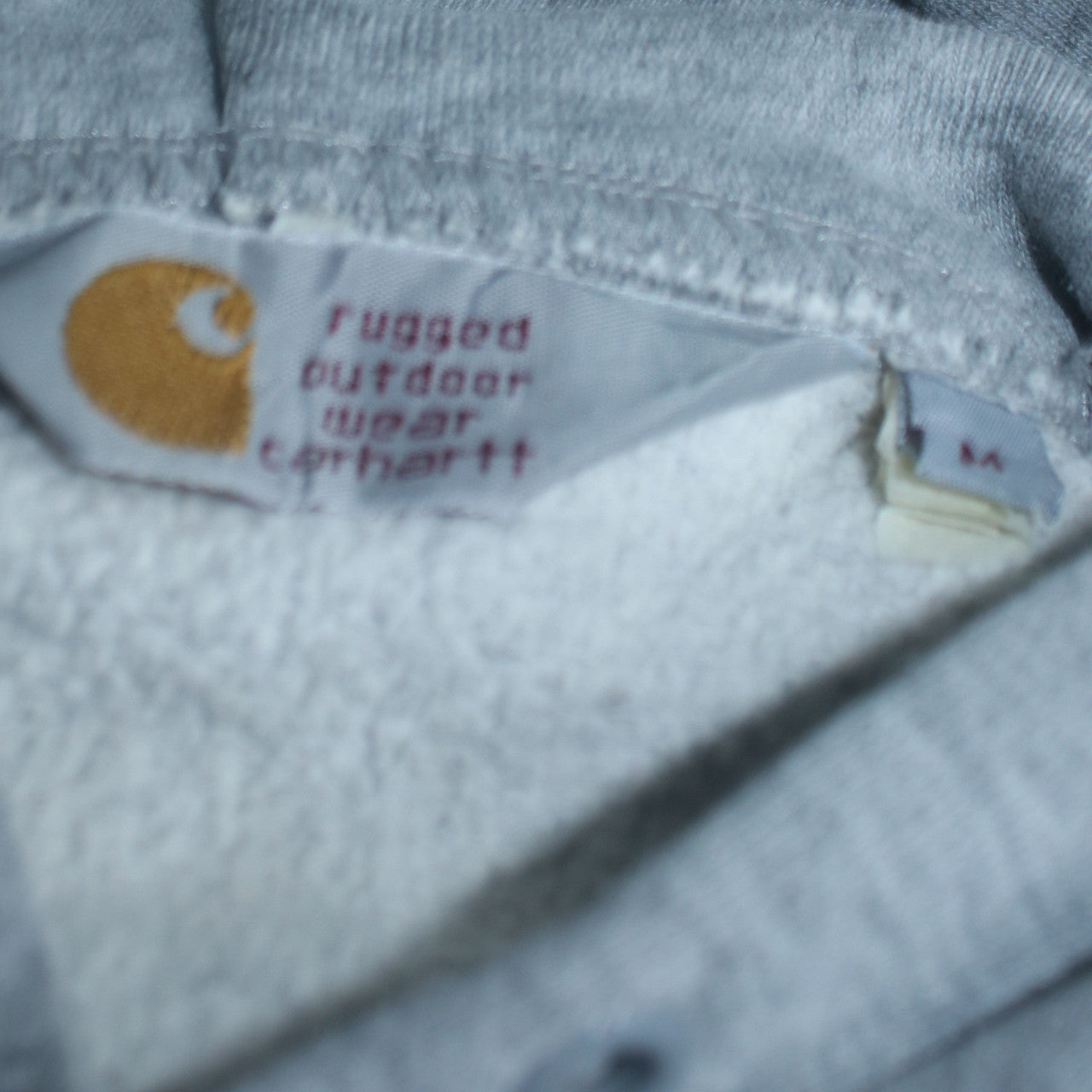 Carhartt Men's Grey Snap Button Hooded Fleece Jacket M