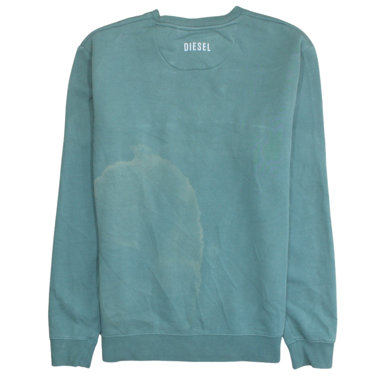 Diesel Mens Green Small Pullover Logo Crew Neck Sweatshirt