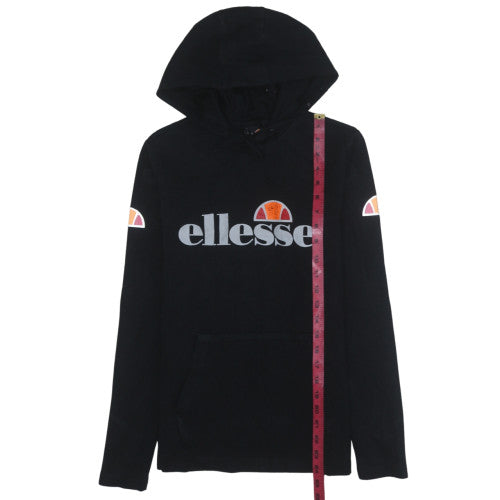 Ellesse Womens Black Hooded Pullover Sweatshirt UK 10